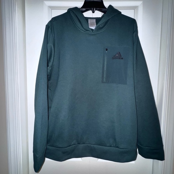 Adidas Green Hoodie with Chest Pocket - Picture 1 of 7